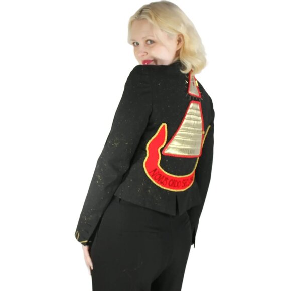 Desperately Seeking 80s Pyramid Style Size XS/Small Black Glitter Susan Jacket - Picture 6 of 9